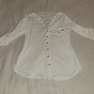 Women's Off-White Button-Up Top